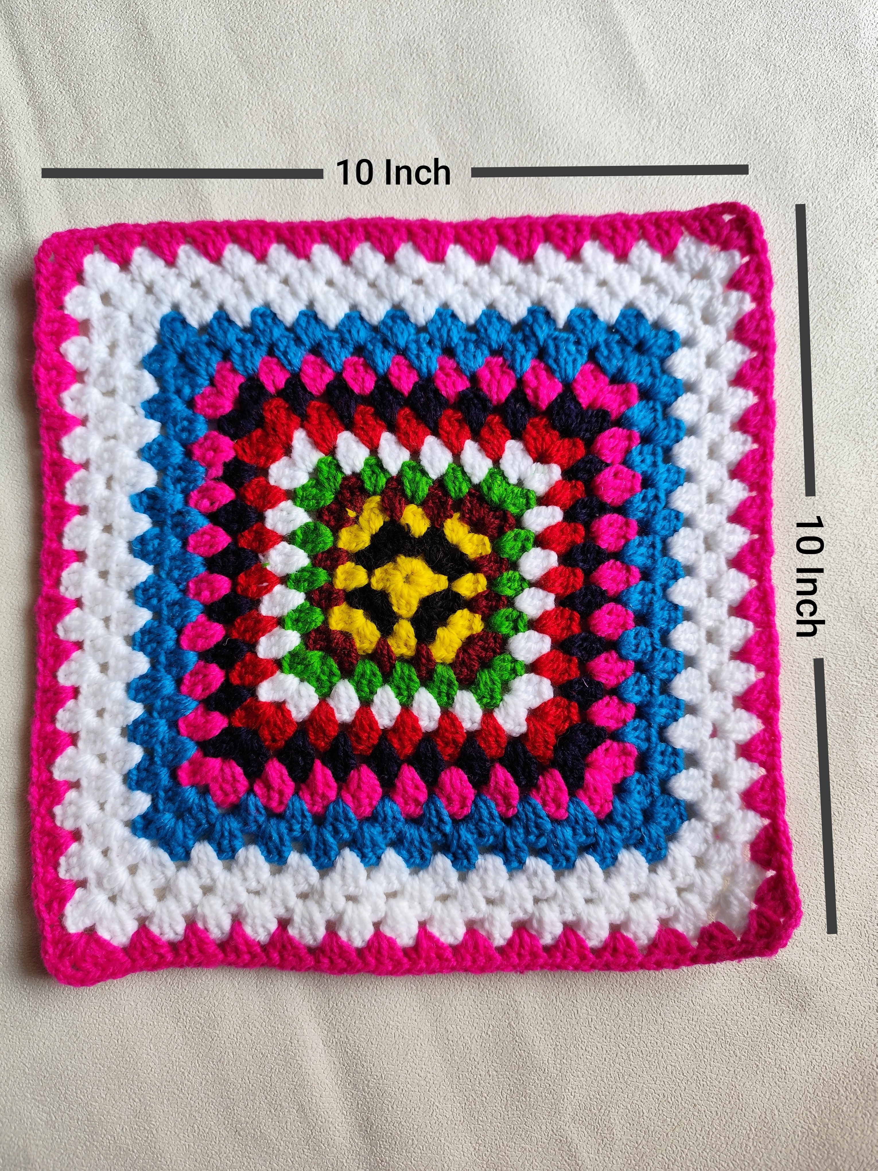 Thumbnail of Multicolor crochet granny square table mat or thalposh 3